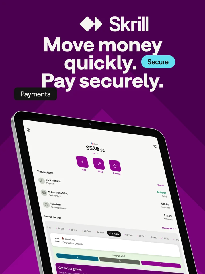 Skrill - Pay & Transfer Money 软件截图