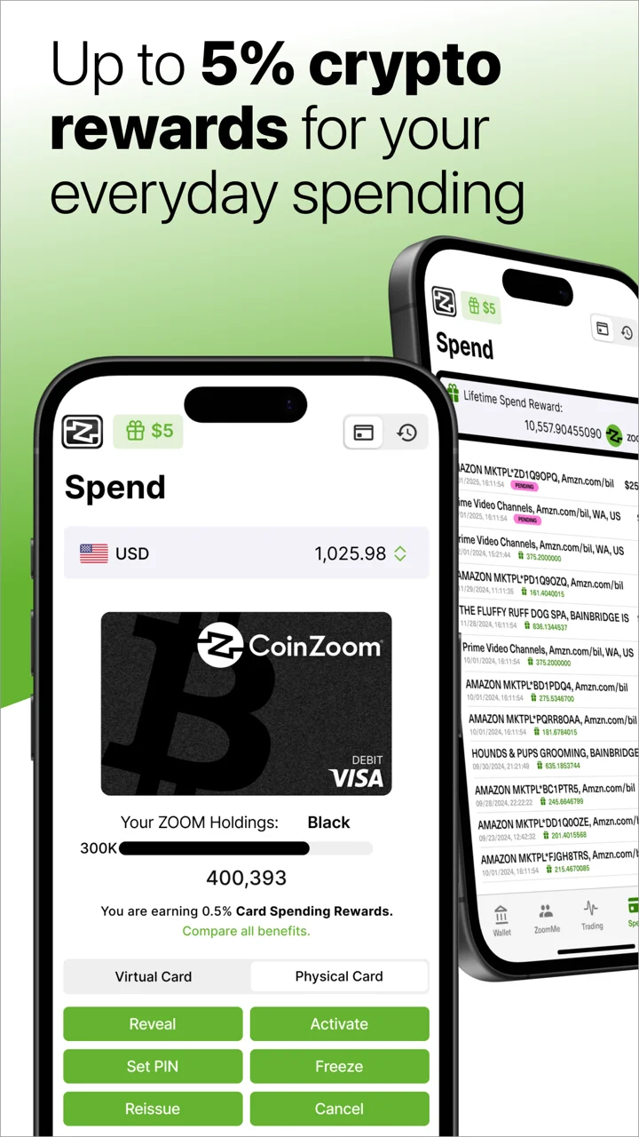 CoinZoom Buy, Spend, Send BTC 软件截图