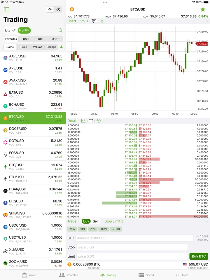 CoinZoom Buy, Spend, Send BTC 软件截图