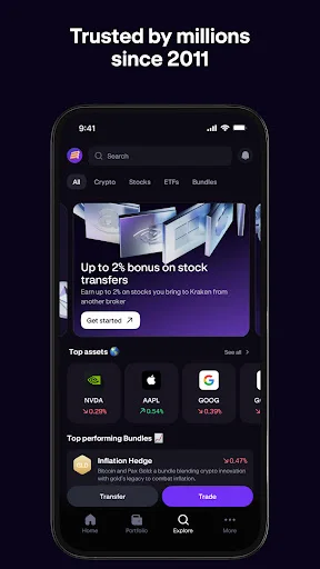 Kraken: Buy Crypto & Stocks 软件截图