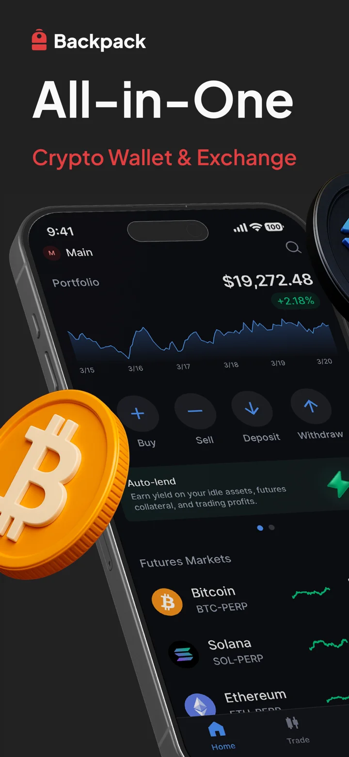 Backpack: Buy SOL, BTC, Crypto 软件截图