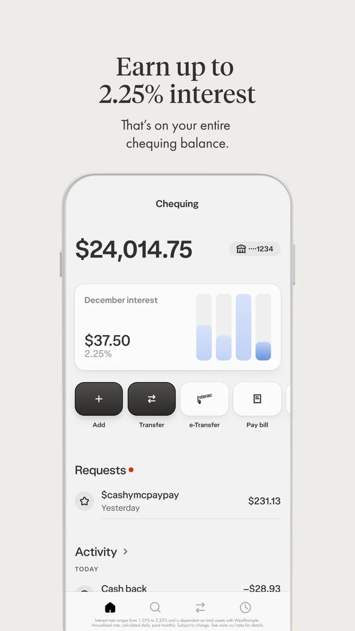 Wealthsimple 软件截图