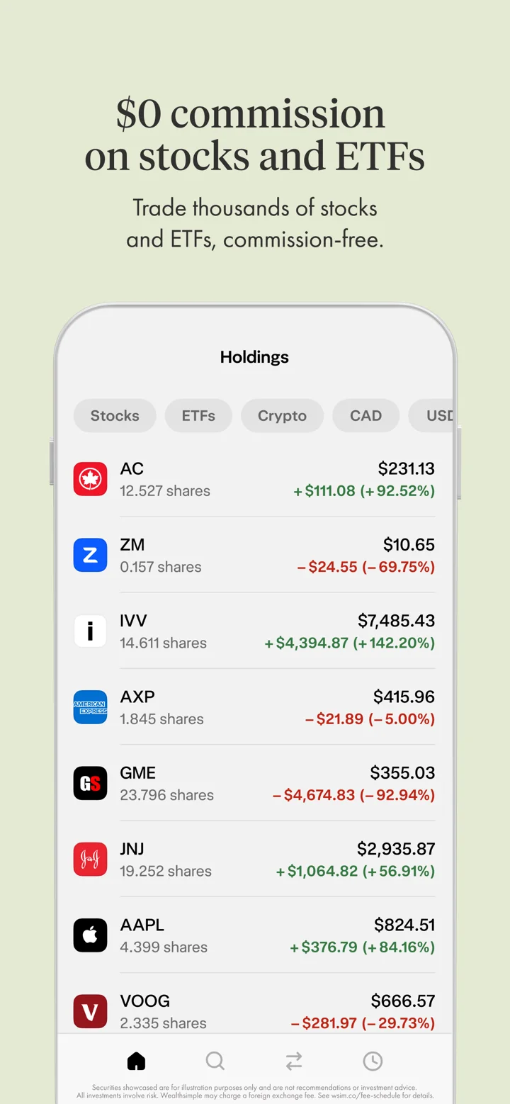 Wealthsimple 软件截图