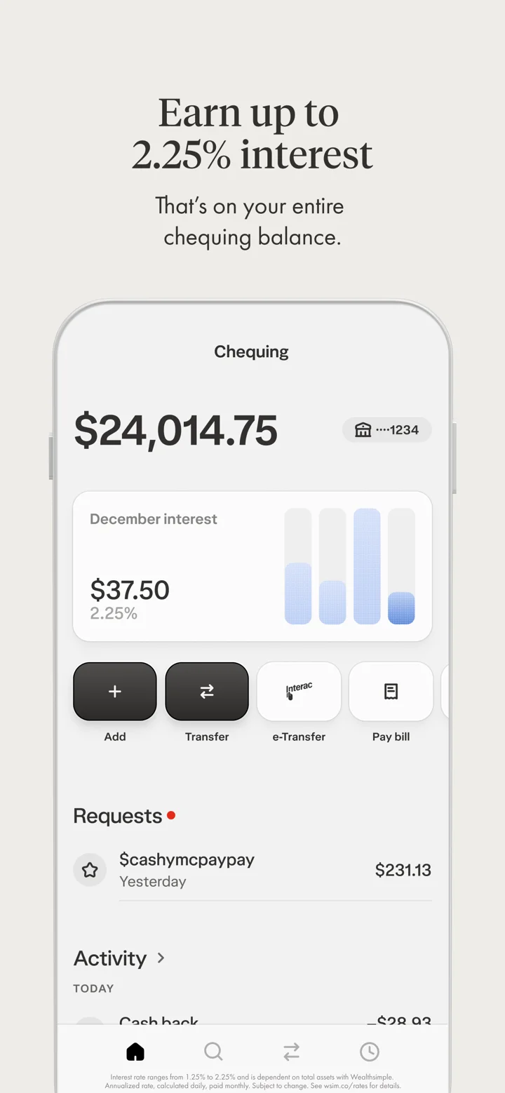 Wealthsimple 软件截图
