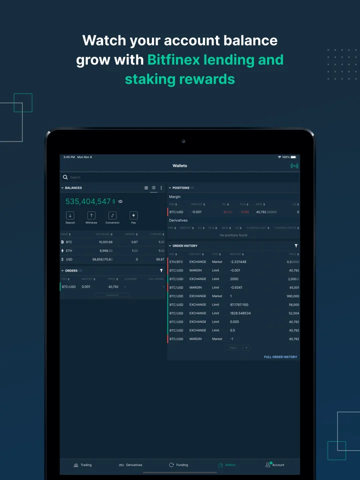 Bitfinex: Trade Digital Assets 软件截图