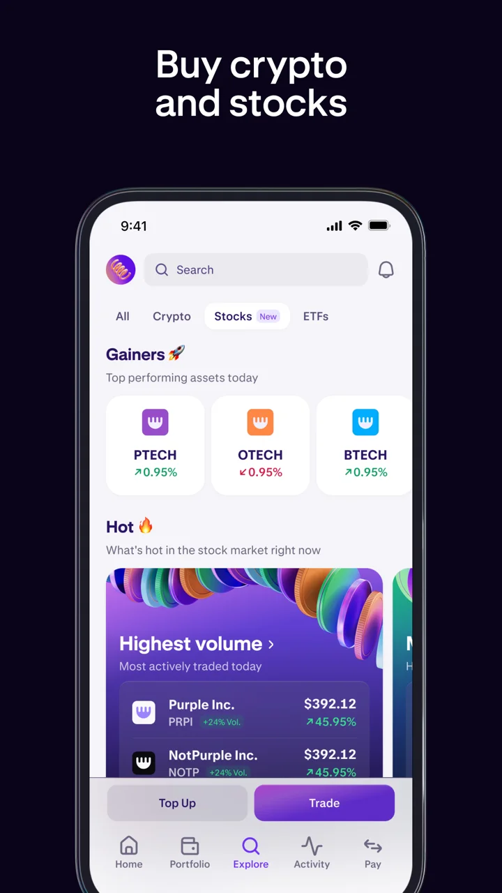 Kraken: Buy Crypto & Stocks 软件截图