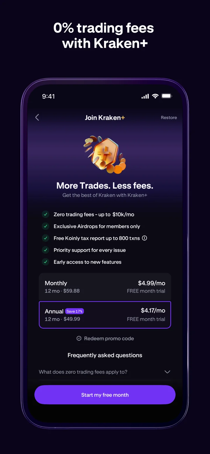 Kraken: Buy Crypto & Stocks 软件截图