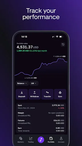 Kraken Pro: Crypto & Stocks 软件截图