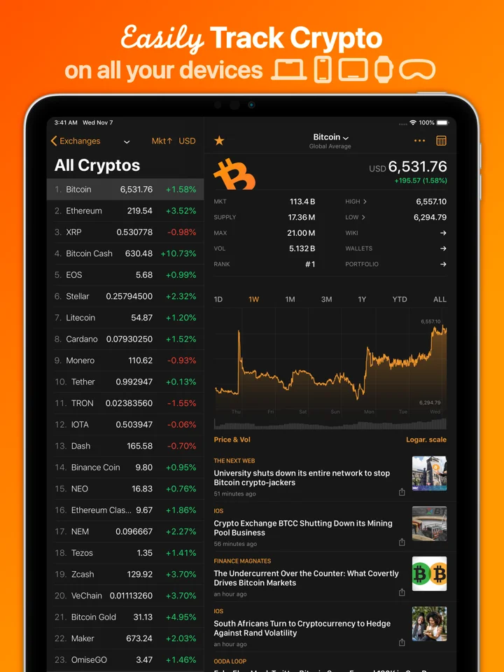 Crypto Pro - Live Coin Tracker 软件截图