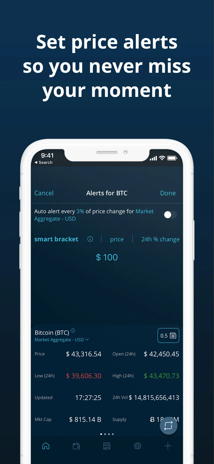 HODL Real-Time Crypto Tracker 软件截图