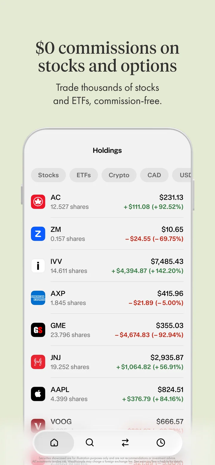 Wealthsimple 软件截图