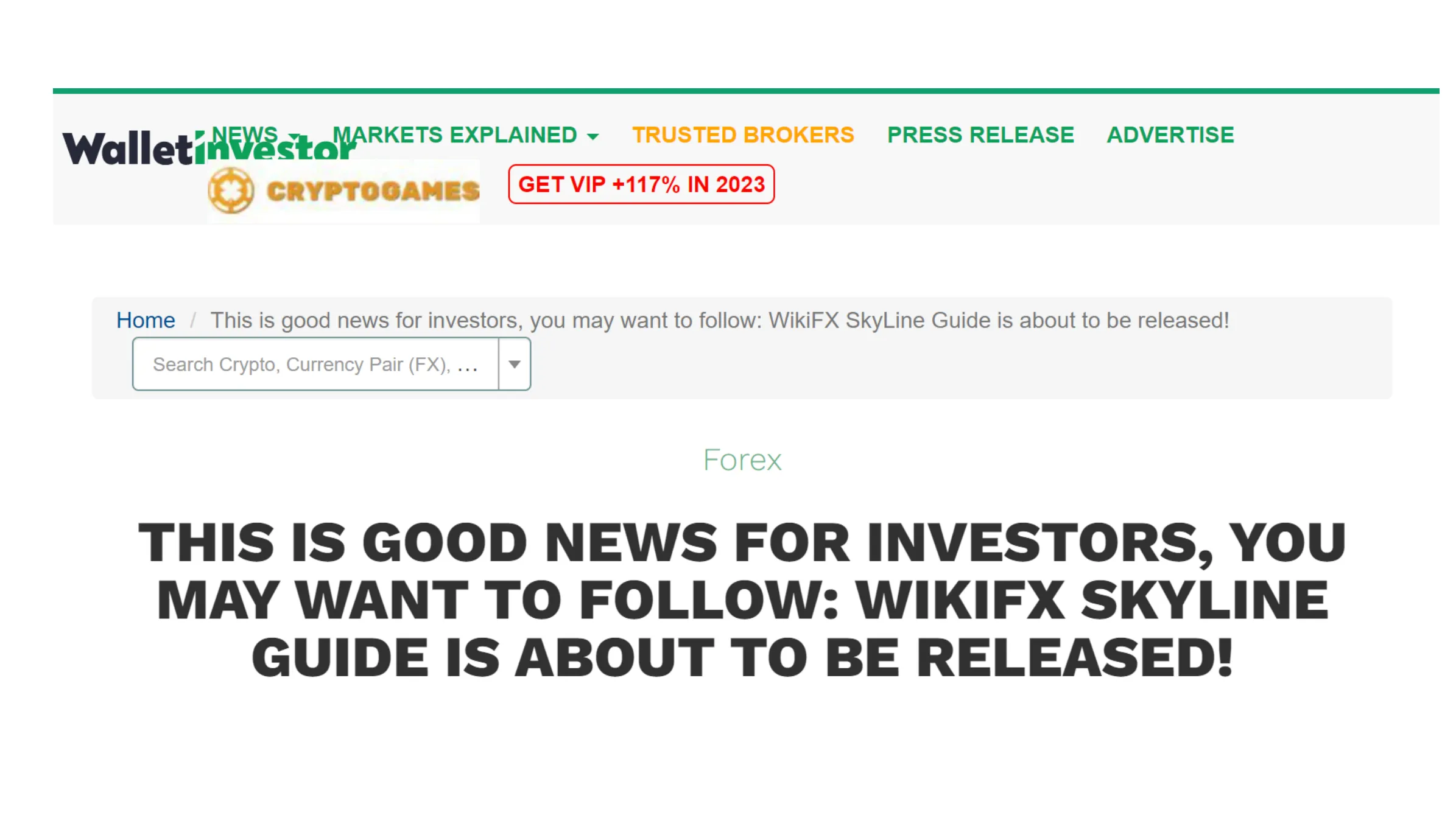 This is good news for investors, you may want to follow: WikiFX SkyLine Guide is about to be released!