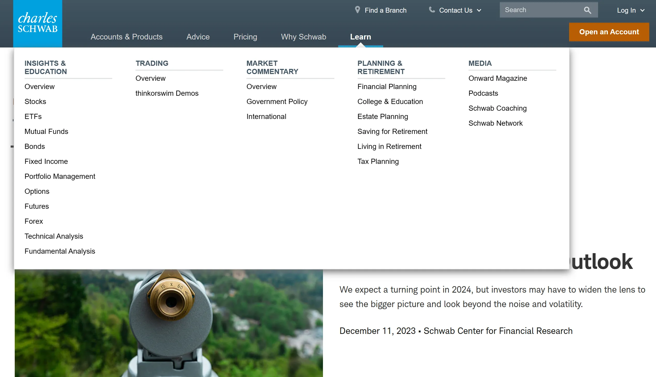 TD Ameritrade (Charles Schwab) education