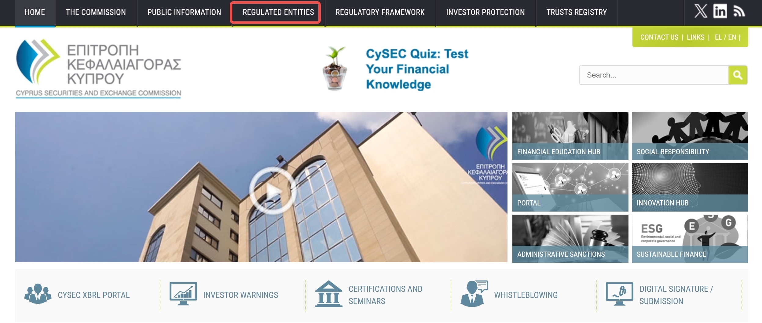 click the regulated entities