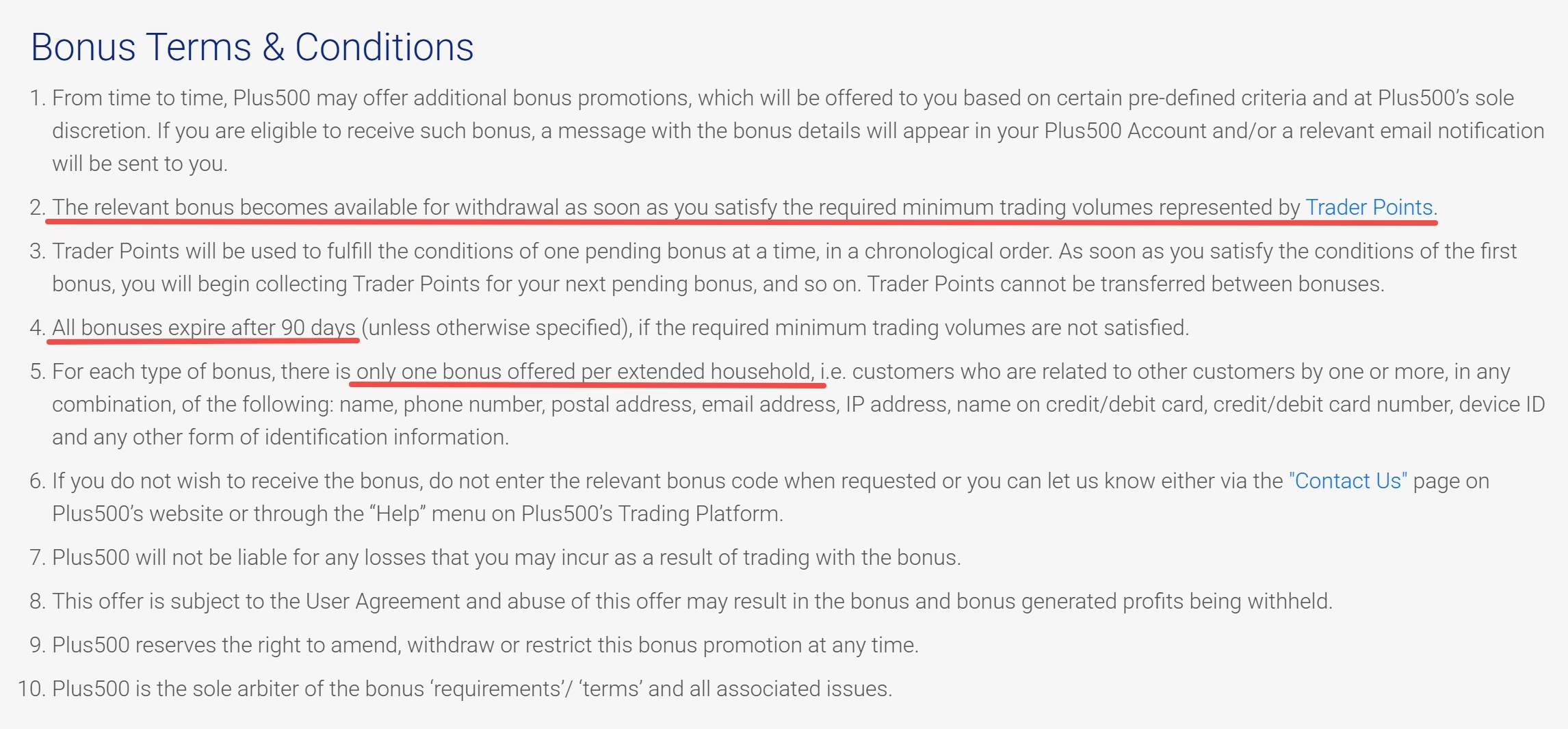 Plus500 bonus rules