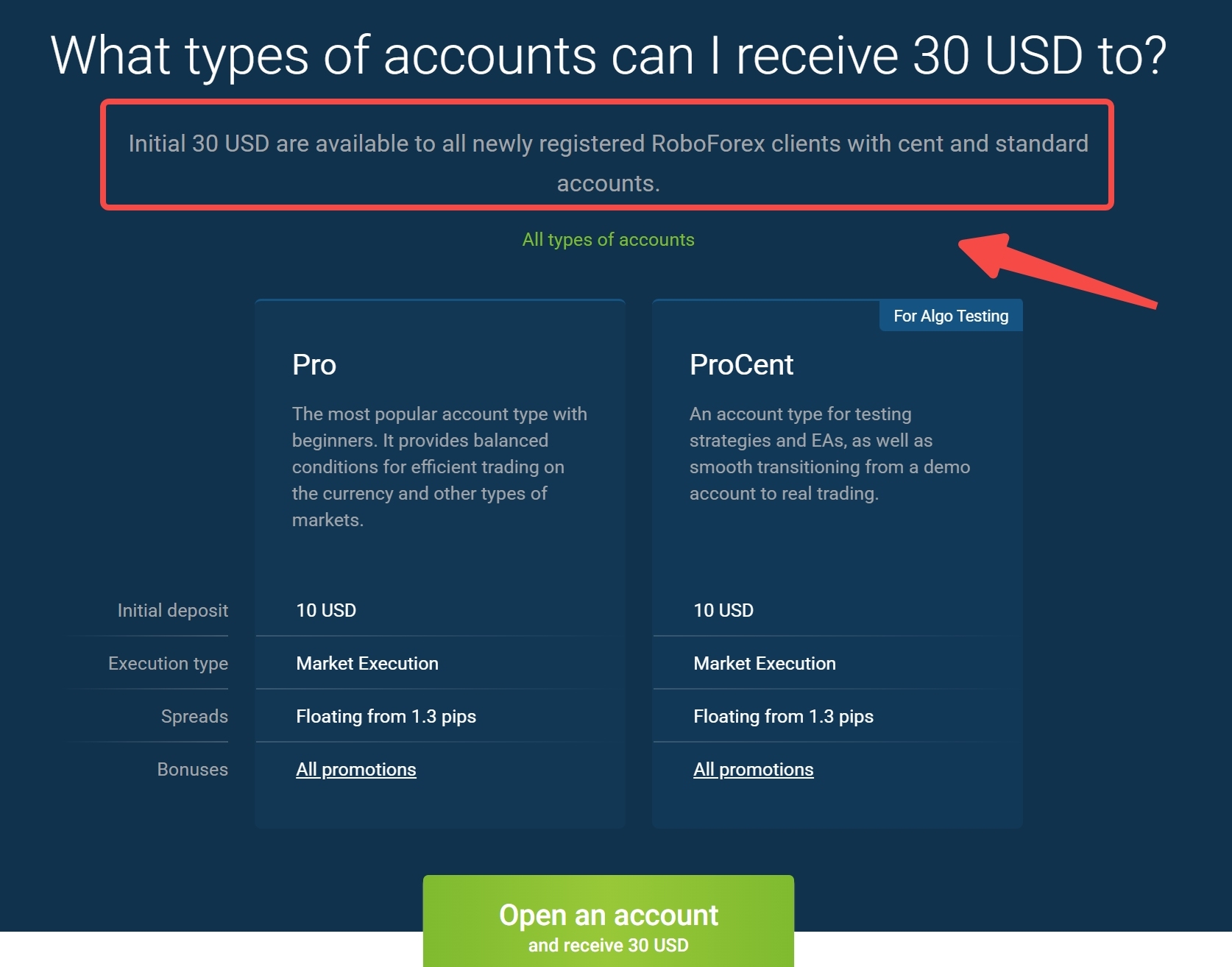 Pro and ProCent account